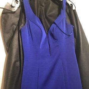 Long fitted formal royal blue dress